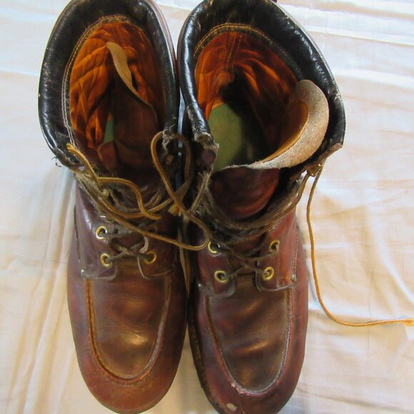 Mens Vintage Leather Moc Toe Work Boots Sz 11 Vibram Soles main image 10